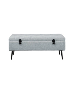 Panchina contenitore bellahome "lisa" in tessuto grigio melange, 102x44x40 cm